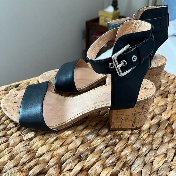 Tony Bianco Women’s Shoe Size 7.5 Leather Block Heel Cork - Picture 1 of 6